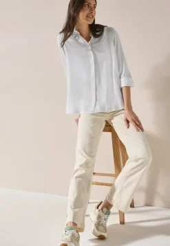 Overhemdblouse in effen kleur