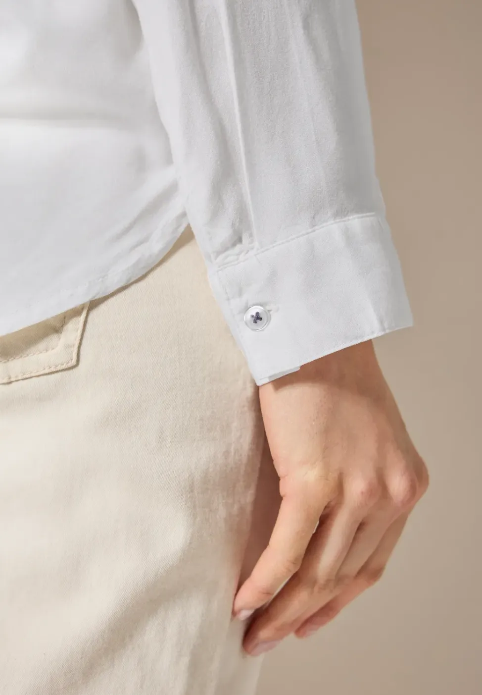 Overhemdblouse in effen kleur