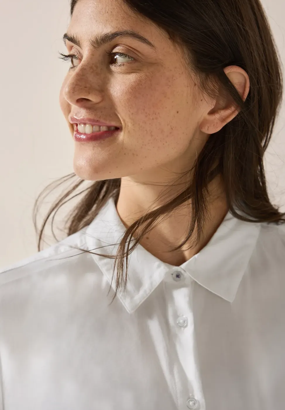 Overhemdblouse in effen kleur
