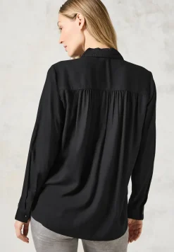 Overhemdblouse in effen kleur