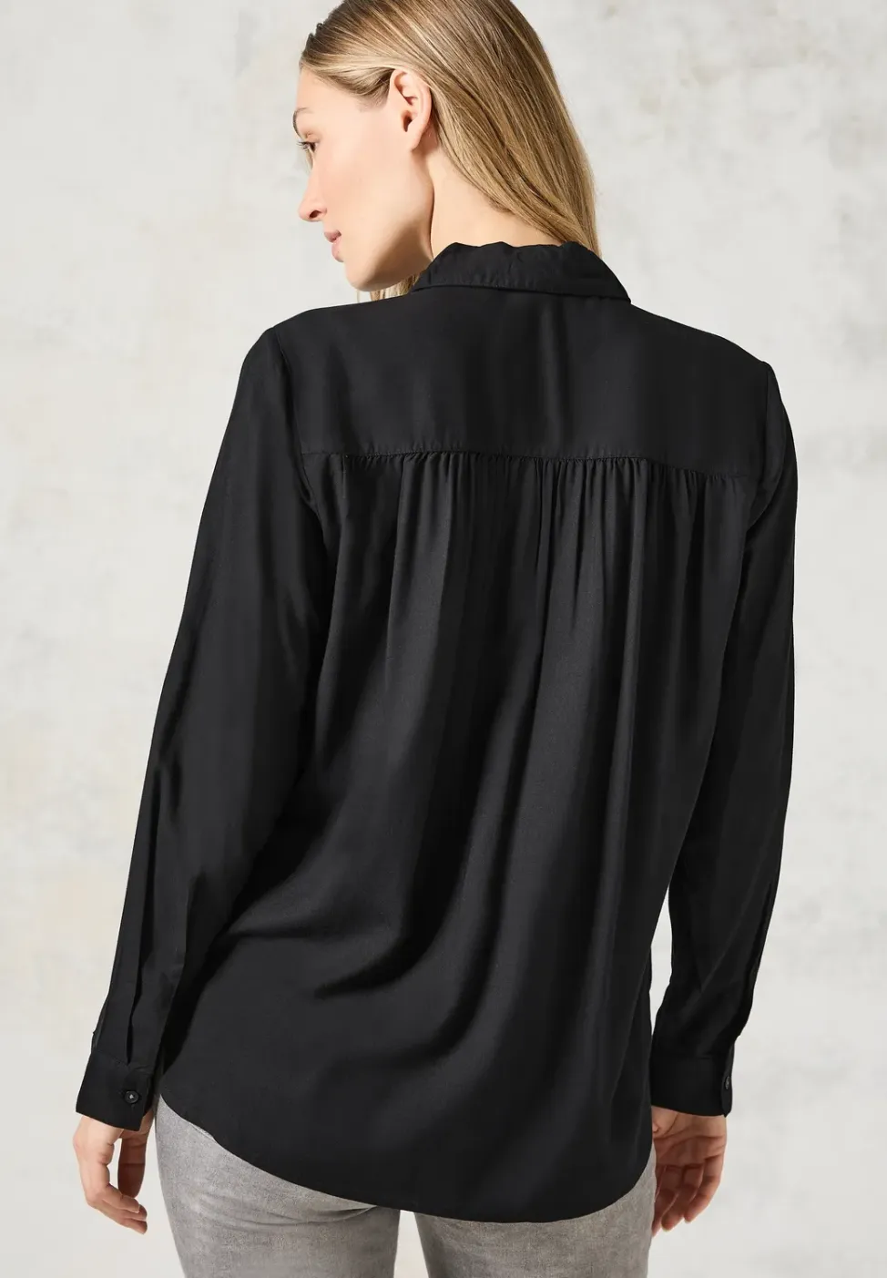 Overhemdblouse in effen kleur