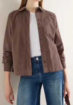 Overhemdblouse in effen kleur