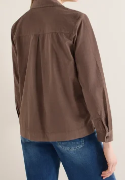 Overhemdblouse in effen kleur