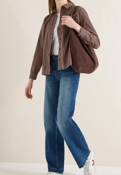 Overhemdblouse in effen kleur