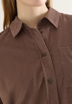 Overhemdblouse in effen kleur