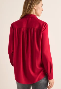 Overhemdblouse in effen kleur