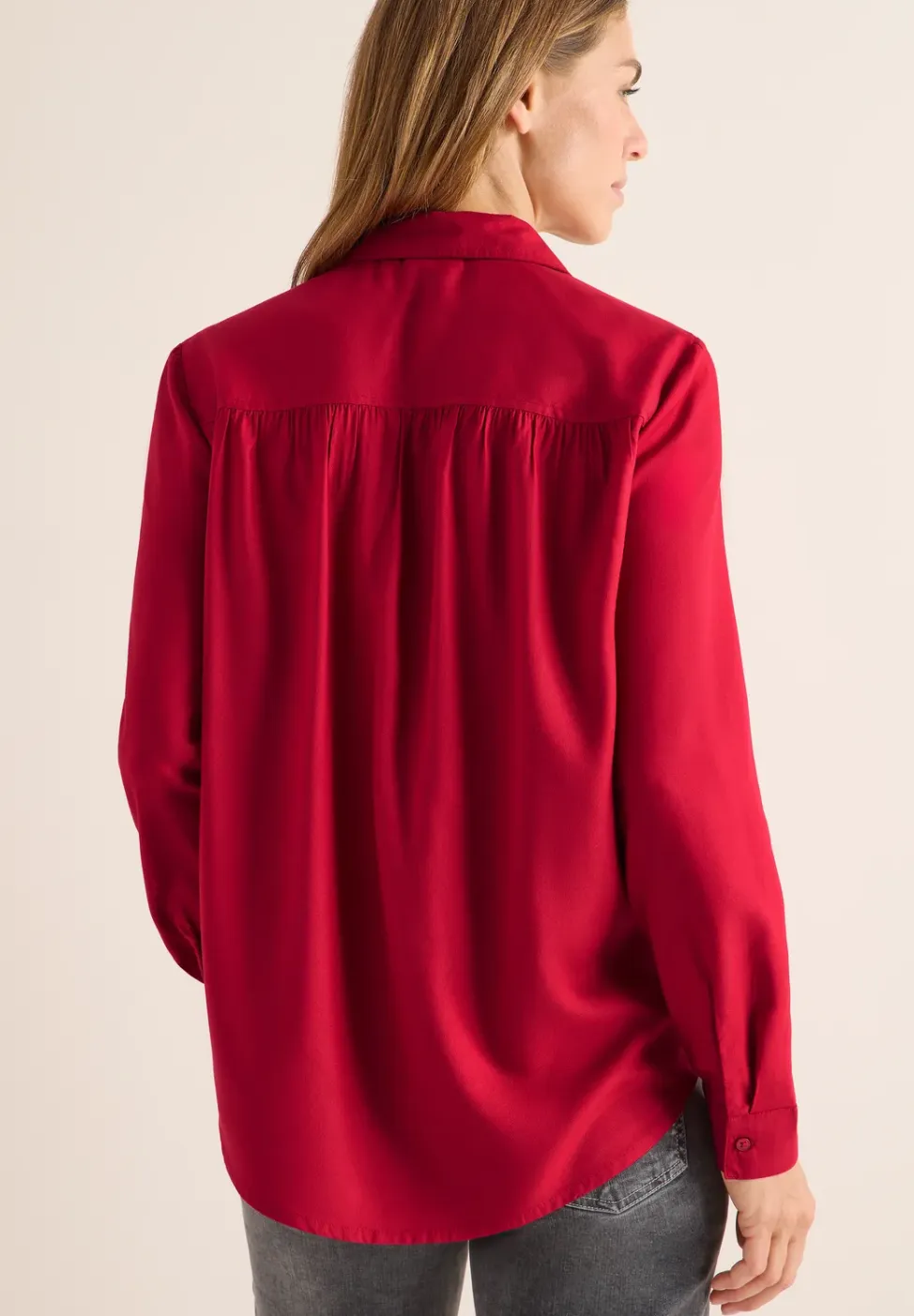 Overhemdblouse in effen kleur
