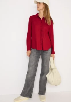 Overhemdblouse in effen kleur