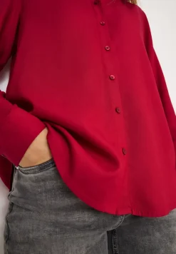 Overhemdblouse in effen kleur