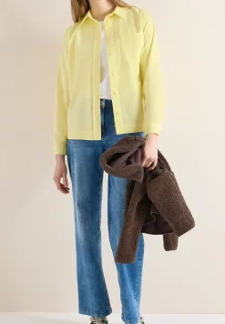 Overhemdblouse in effen kleur
