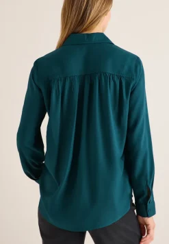 Overhemdblouse in effen kleur