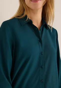 Overhemdblouse in effen kleur