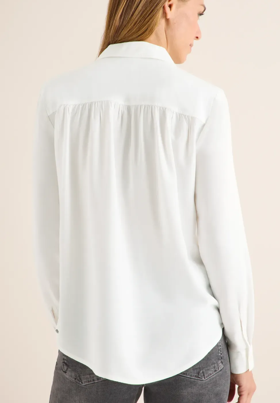 Overhemdblouse in effen kleur