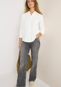 Overhemdblouse in effen kleur