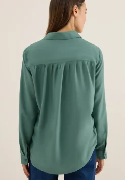 Overhemdblouse in effen kleur