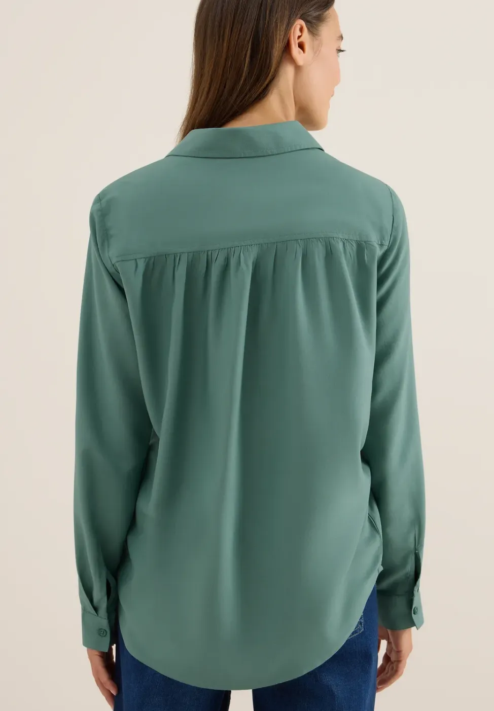 Overhemdblouse in effen kleur