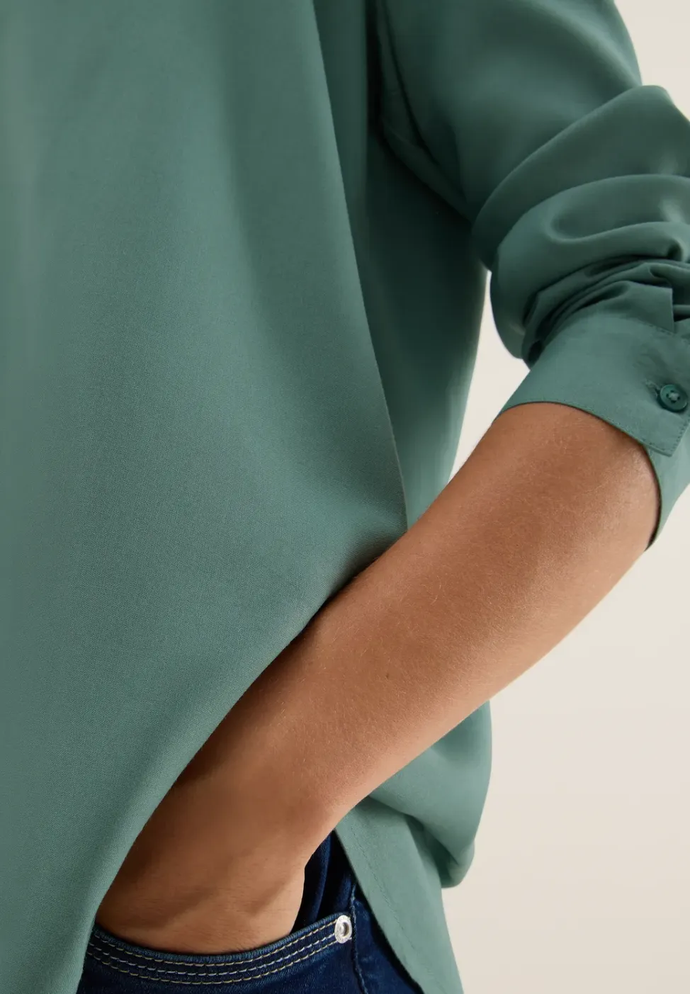 Overhemdblouse in effen kleur