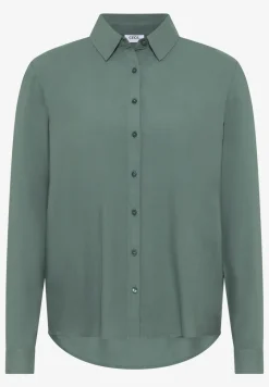 Overhemdblouse in effen kleur