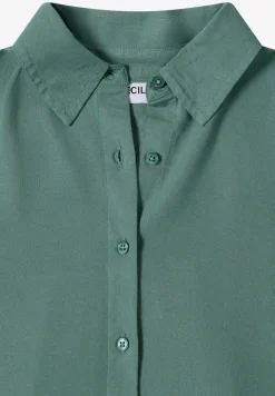 Overhemdblouse in effen kleur
