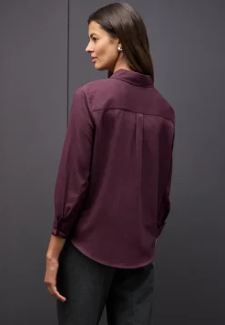 Overhemdblouse in effen kleur