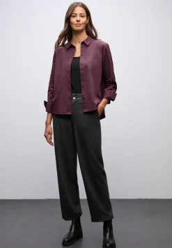 Overhemdblouse in effen kleur