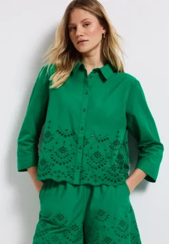 Overhemd blouse met borduursel