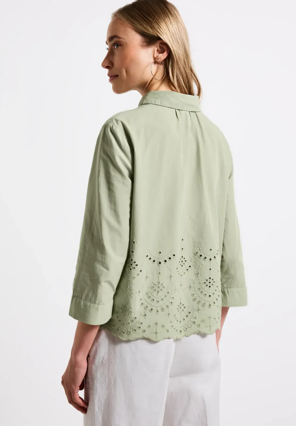 Overhemd blouse met borduursel