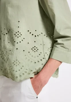 Overhemd blouse met borduursel