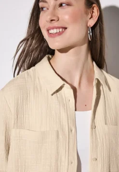 Overhemdblouse met borstzakken
