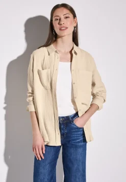 Overhemdblouse met borstzakken