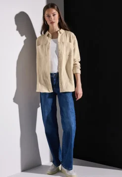 Overhemdblouse met borstzakken