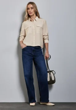 Overhemdblouse met borstzakken