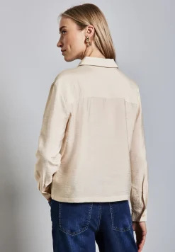 Overhemdblouse met borstzakken
