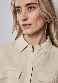Overhemdblouse met borstzakken