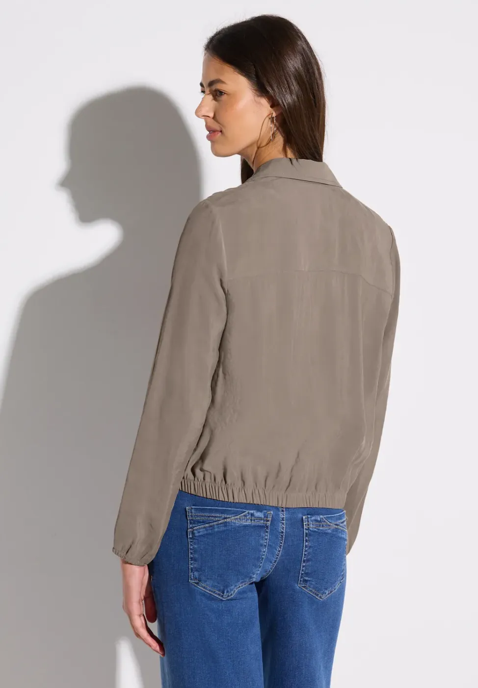 Overhemdblouse met borstzakken