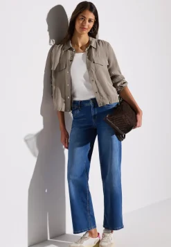 Overhemdblouse met borstzakken