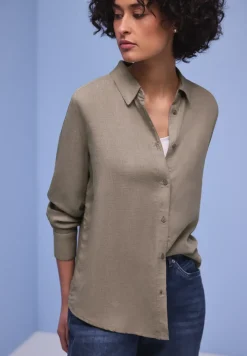 Overhemdblouse met getapete details