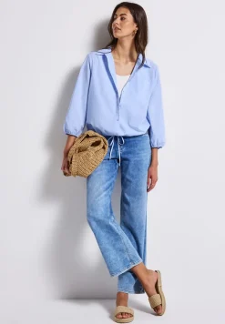 Overhemdblouse met glitterdetails