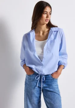 Overhemdblouse met glitterdetails