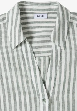 Overhemdblouse met hangende schouder in linnen