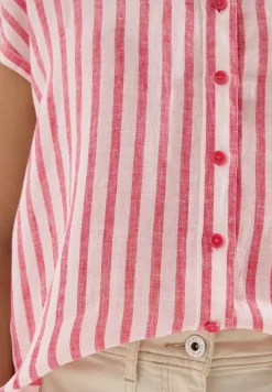 Overhemdblouse met hangende schouder in linnen