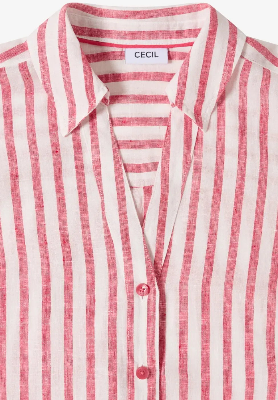Overhemdblouse met hangende schouder in linnen