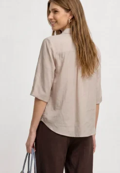 Overhemdblouse met 3/4 mouwen en borstzak