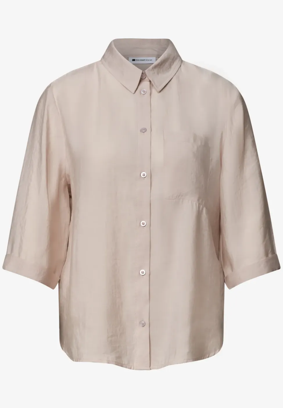 Overhemdblouse met 3/4 mouwen en borstzak