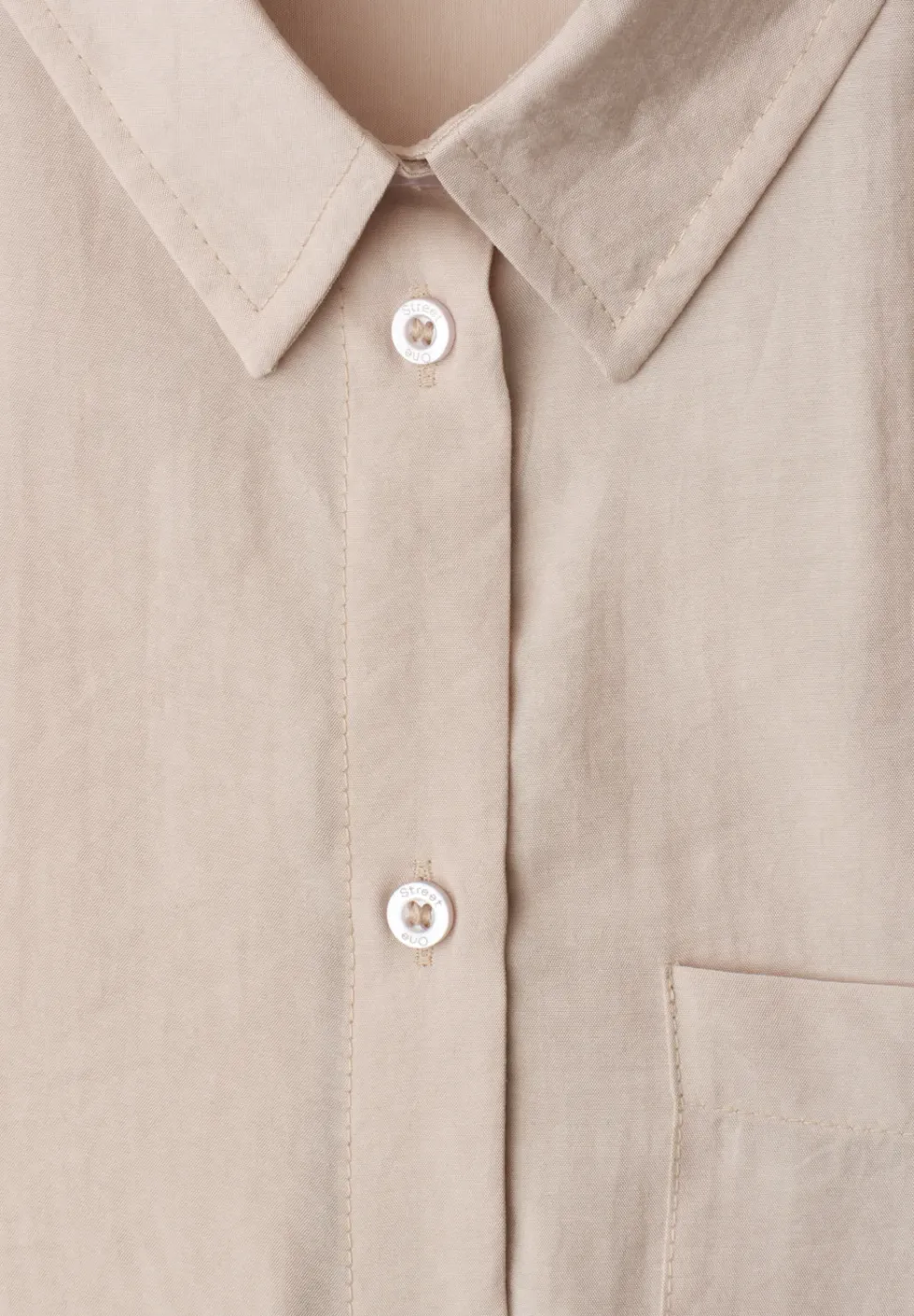 Overhemdblouse met 3/4 mouwen en borstzak