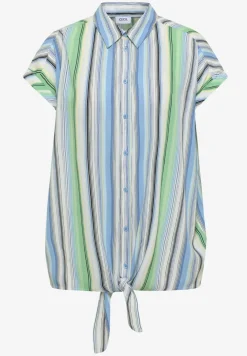 Overhemdblouse met strepen en knopen