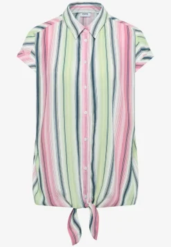 Overhemdblouse met strepen en knopen