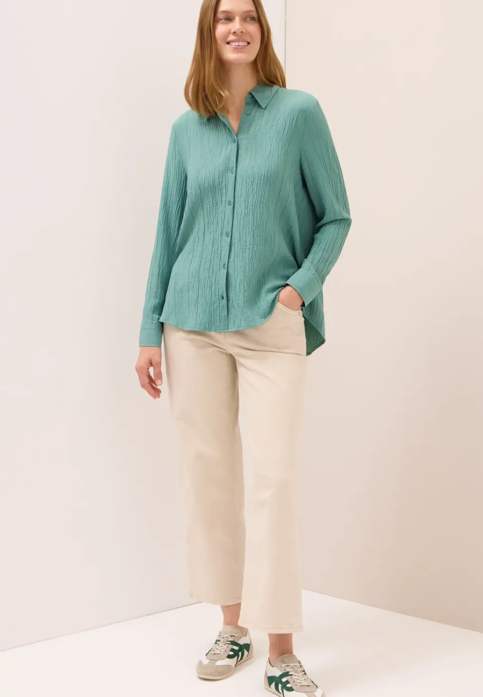 Overhemdblouse met structuur