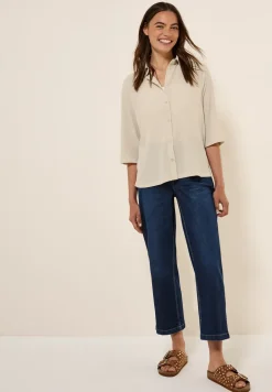 Overhemdblouse met structuur