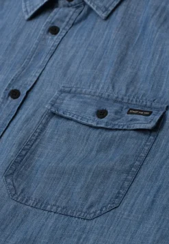 Overhemd met korte mouwen in denimlook